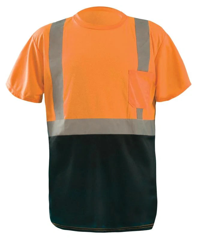 Short Sleeve Black Bottom Wicking Birdseye T-Shirt W/Pocket