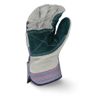 Radians RWG3200DP - Regular Shoulder Gray Split Cowhide Double Leather Palm Glove - additional view