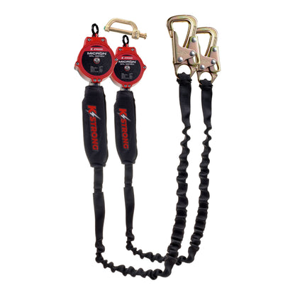 KStrong® Micron™ Dual 9 ft. Tie-back SRL with Tie-back Hooks (ANSI) – Dual Dorsal Connector Included