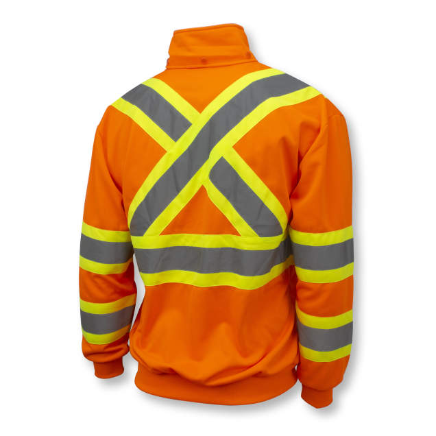 Radians SW01X-2 High Neck Zip Front X-Back Hooded Sweatshirt