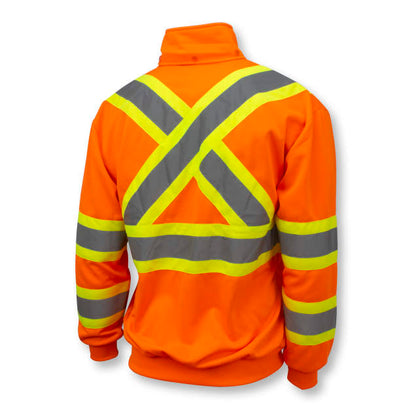 Radians SW01X-2 High Neck Zip Front X-Back Hooded Sweatshirt