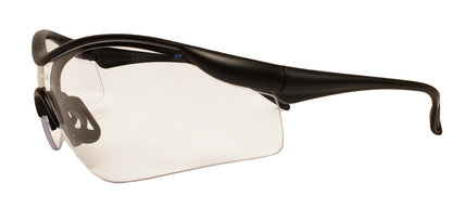 DenTec Miranda Safety Glasses - Gray, Clear - Black frame withpaddle temples - 12E93706 - DenTec