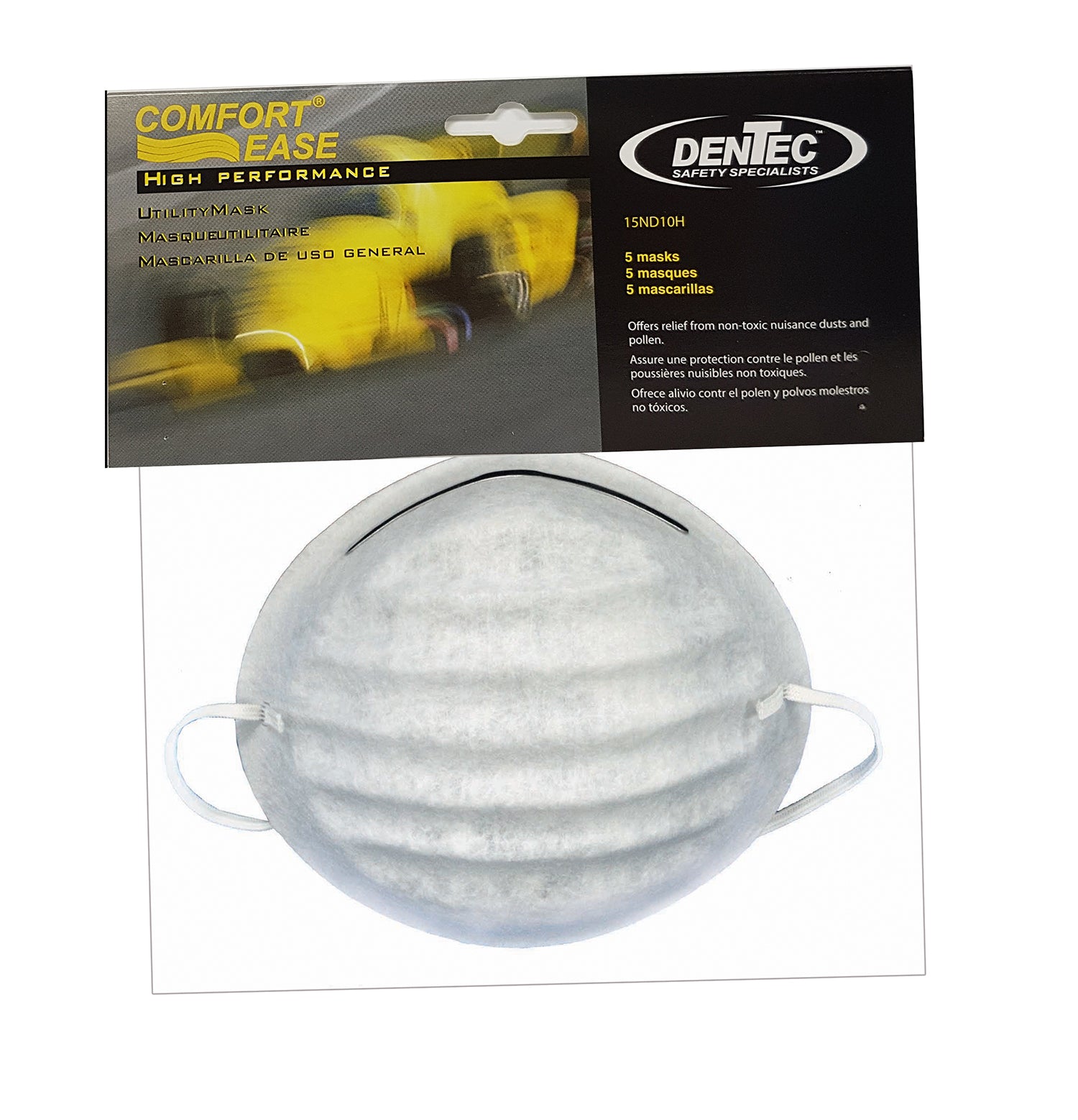 Comfort-Ease Utility Dust Masks - 5/Bag - 15ND10H125AM - DenTec