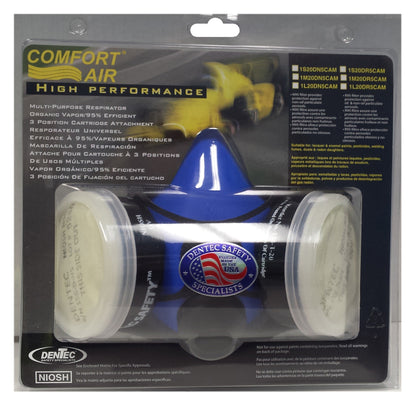 Comfort-Air 100 Series Half Mask Respirator with OV/N95 Filters - Large - Clamshell - 1L20DN5CAM - DenTec