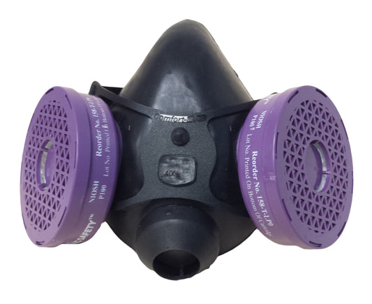 Comfort-Air 400 Series Half Mask Respirator with P100 Cartridges - Small/Medium - Clamshell - 4SMLP0CAM - DenTec