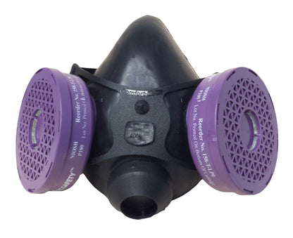 Comfort-Air 400 Series Half Mask Respirator with P100 Cartridges - Medium/Large - Clamshell - 4MLLP0CAM - DenTec