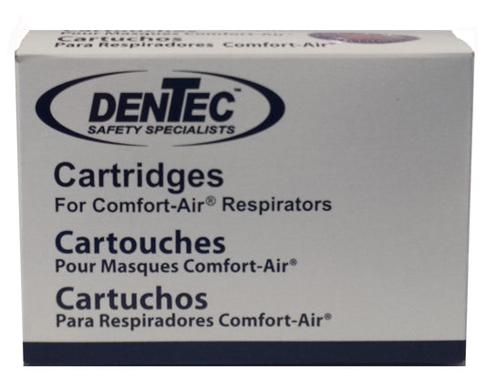 Comfort-Air Organic Vapor Cartridge Assembly with N95 Prefilters - 95 Prefilters & Retainers (box of 1 pair - DenTec