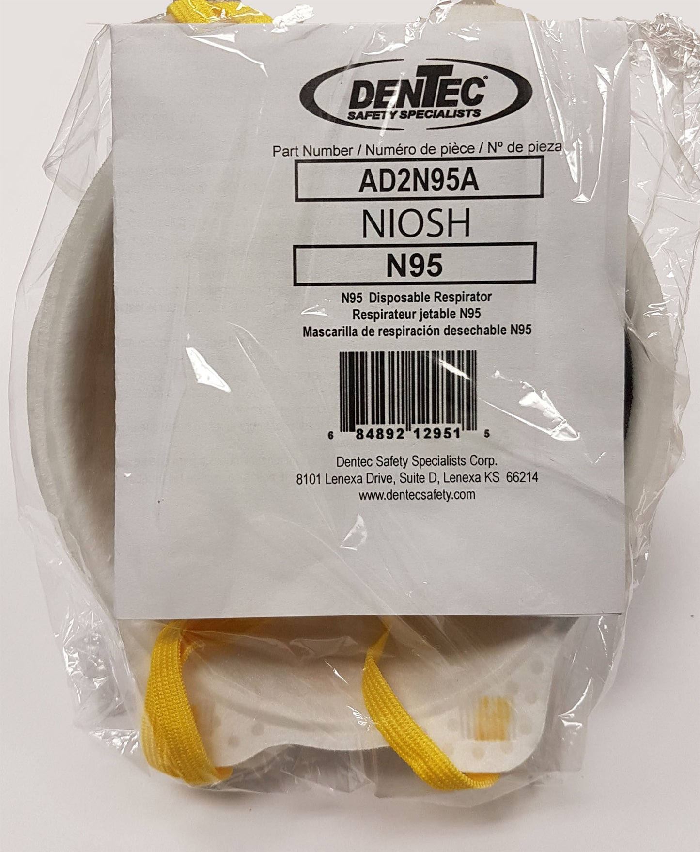Comfort-Ease N95 Cup Shaped Disposable Respirator without Exhalation Valve - 60 pack/case - AD2N95AB60PK - DenTec