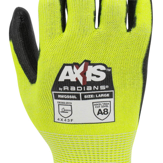 Radians RWG558 AXIS™ Cut Protection Level A8 PU Coated Glove