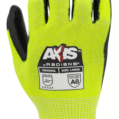 Radians RWG558 AXIS™ Cut Protection Level A8 PU Coated Glove