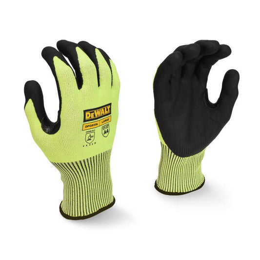 DEWALT DPG855T Hi-Vis Foam Nitrile A4 Cut Glove Tagged