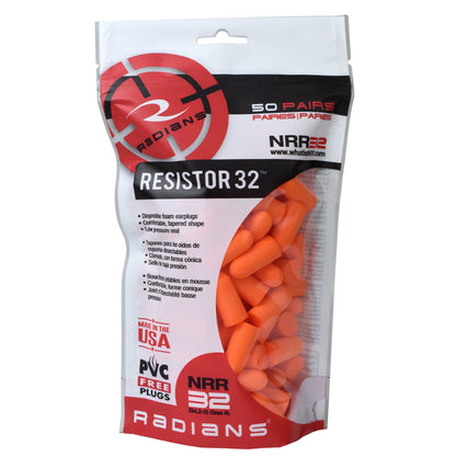 Radians FP70-BG50 - Resistor® 32 Foam Earplugs Bag - Uncorded - Aqua - 50 Pair Bag - Orange