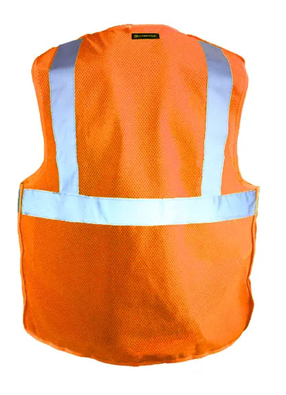 Occunomix Mesh 5-Pt Breakaway Vest Hi-Vis Safety Vests Orange XL model LUX-SSBRPC-OXL