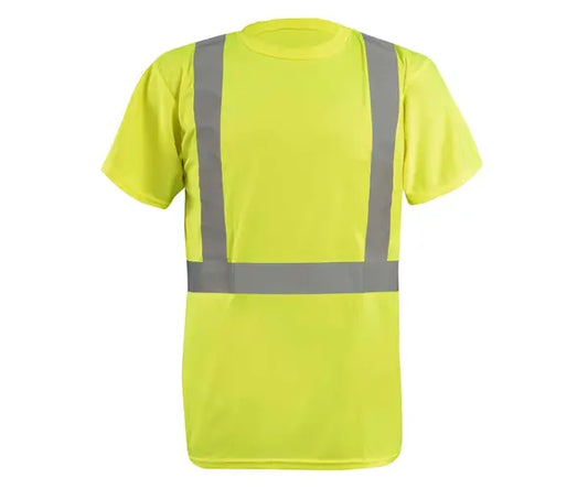 Occunomix Short Sleeve Wicking Birdseye T-Shirt W/O Pocket Hi-Vis Shirts Yellow S model LUX-SSETN2B-YS