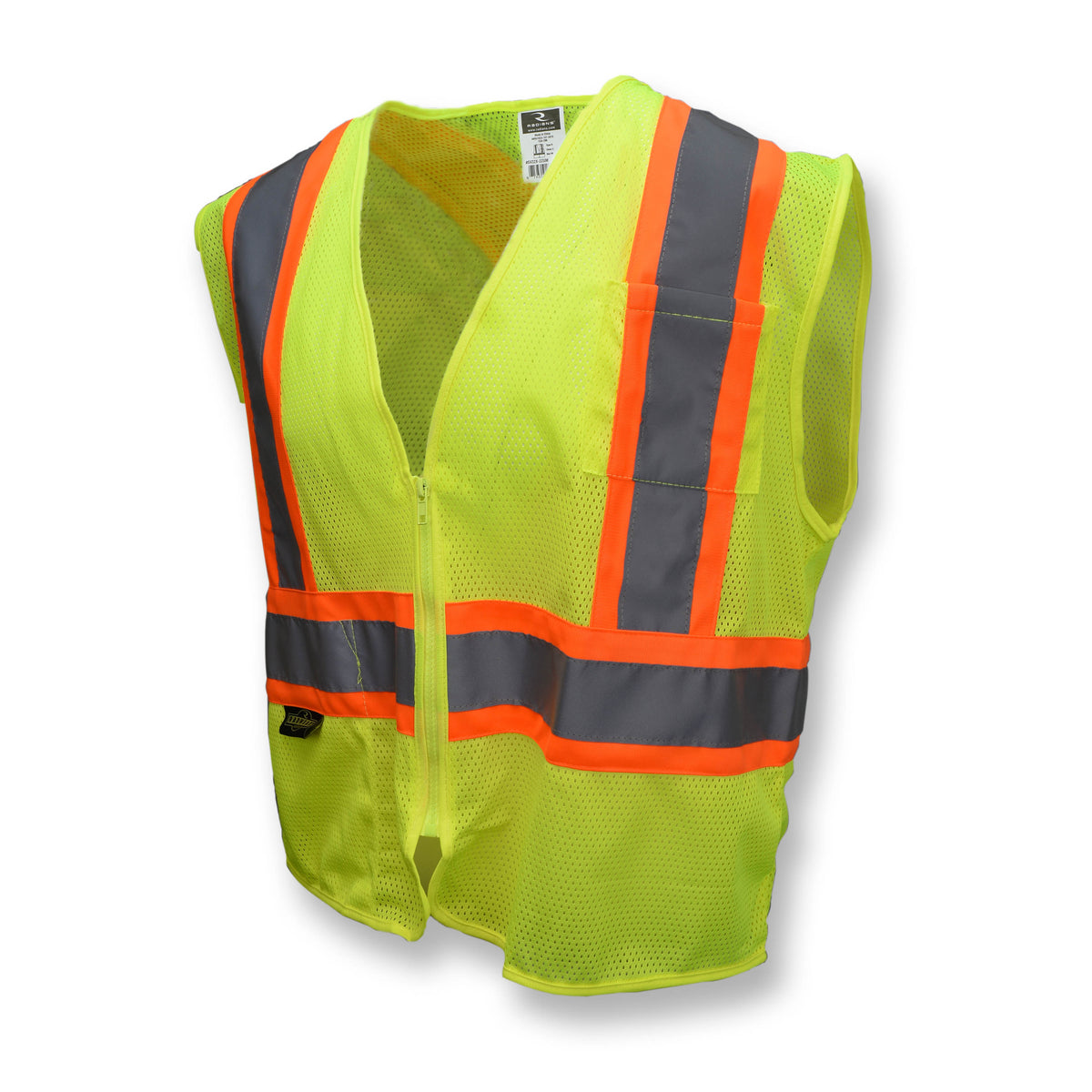 Radians SV22X-2ZGM-M Hi-Vis Green SV22X Economy Mesh X-Back Type R Class 2 Safety Vest with Two-Tone Trim