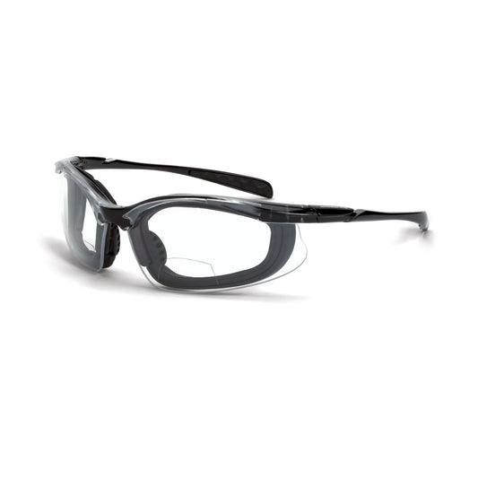 Crossfire CONCEPT-MAG - Concept Foam Lined Magnifier Safety Eyewear - Crystal Black Frame - Clear Lens - 1.5 Diopter - Crystal Black / Clear