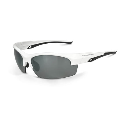 Crossfire CRUCIBLE - Premium Safety Eyewear - Crystal Brown Frame - HD Brown Lens - White / Silver Mirror POL