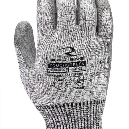 Radians RWG572 HPPE/Polyester Shell A4 Cut Level Polyurethane Palm Dip Gloves