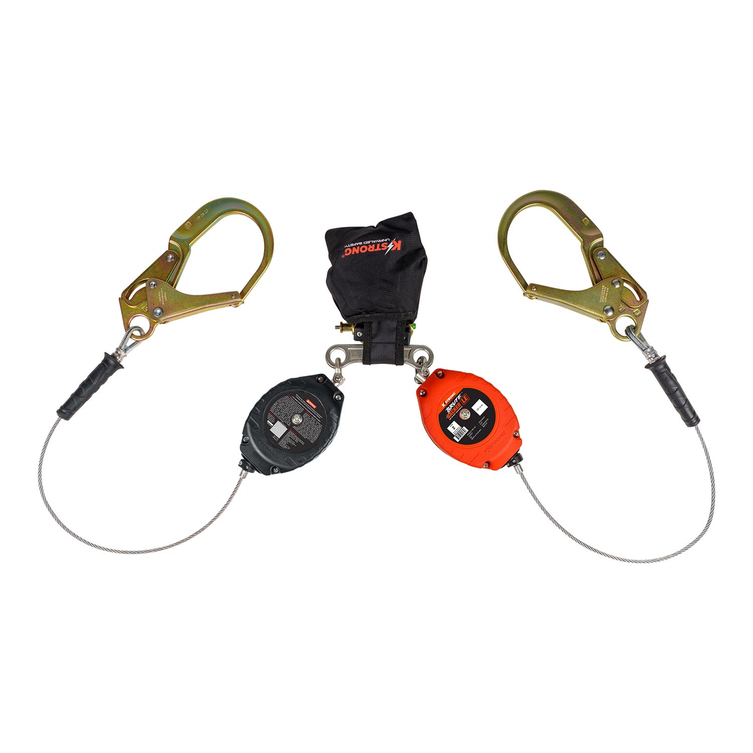 KStrong® BRUTE™ Backer™ LE Dual 8.5 ft. Cable SRL-P with Rebar Hooks at Anchorage End, Other End Dorsal Connector Shock Pack Assembly (ANSI)