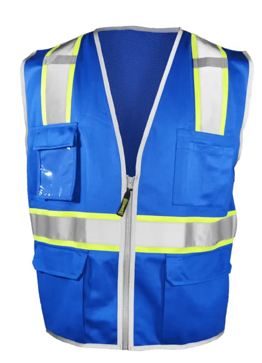 Occunomix Non-Ansi Colored Surveyor Hi-Vis Safety Apparel Blue S/M model LUX-XTOMSZ-BS/M