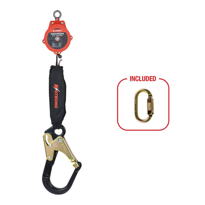KStrong® Micron™ 6 ft. SRL with Large Aluminum Rebar Hook with Steel ANSI Gate (ANSI) – Installation Carabiner Included