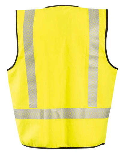 Flame Resistant Black Bottom OCX™ Patented Segmented Dual Stripe Mesh Vest