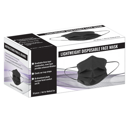 NW-M2 Black Disposable Face Masks - manufacturer detail 4; Case of 2000 masks