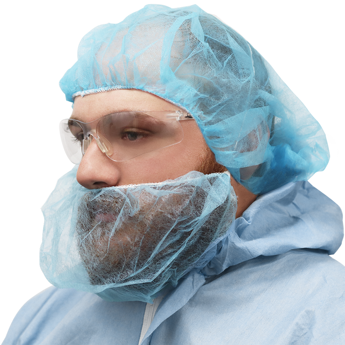 NW-PPBR18-B Blue Disposable Beard Covers - original manufacturer photo; Case of 1000 covers