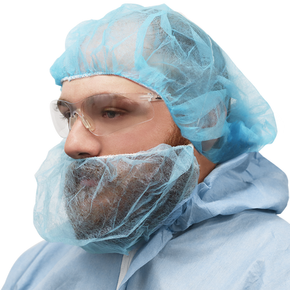 NW-PPBR18-B Blue Disposable Beard Covers - original manufacturer photo; Case of 1000 covers