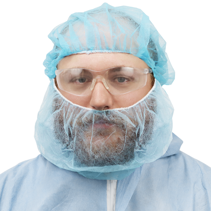 NW-PPBR18-B Blue Disposable Beard Covers - manufacturer detail 2; Case of 1000 covers
