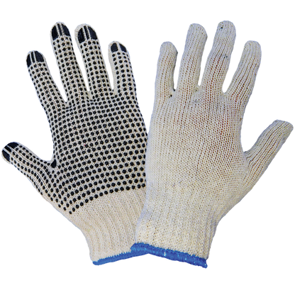 S55D1 One-Side PVC Dotted String Knit Gloves - S55D1 original manufacturer LR view; Case of 300 pairs