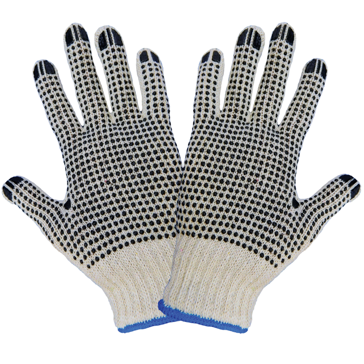 S55D2 Two-Side PVC Dotted String Knit Gloves - S55D2 original manufacturer LR view; Case of 300 pairs
