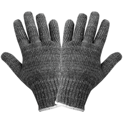S55G Gray 7-Gauge Cotton/Polyester String Knit Gloves - S55G original manufacturer LR view; Case of 300 pairs