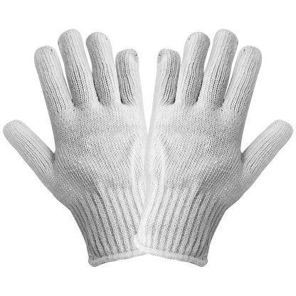 S65BW White 7-Gauge Cotton/Polyester String Knit Gloves - S65BW original manufacturer LR view; Case of 300 pairs