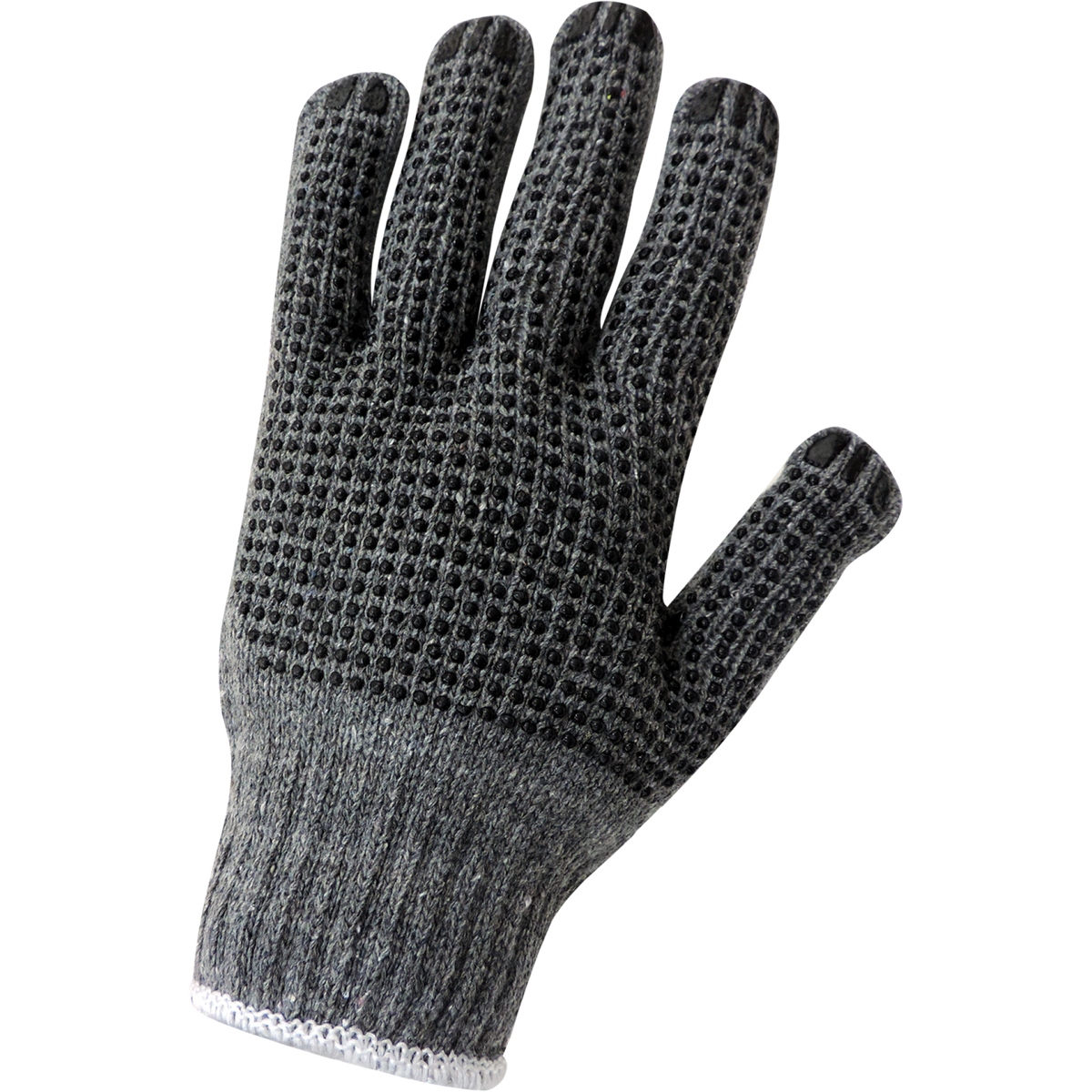 S65D2 Gray Two-Side PVC Dotted String Knit Gloves - S65D2 original manufacturer L view; Case of 300 pairs