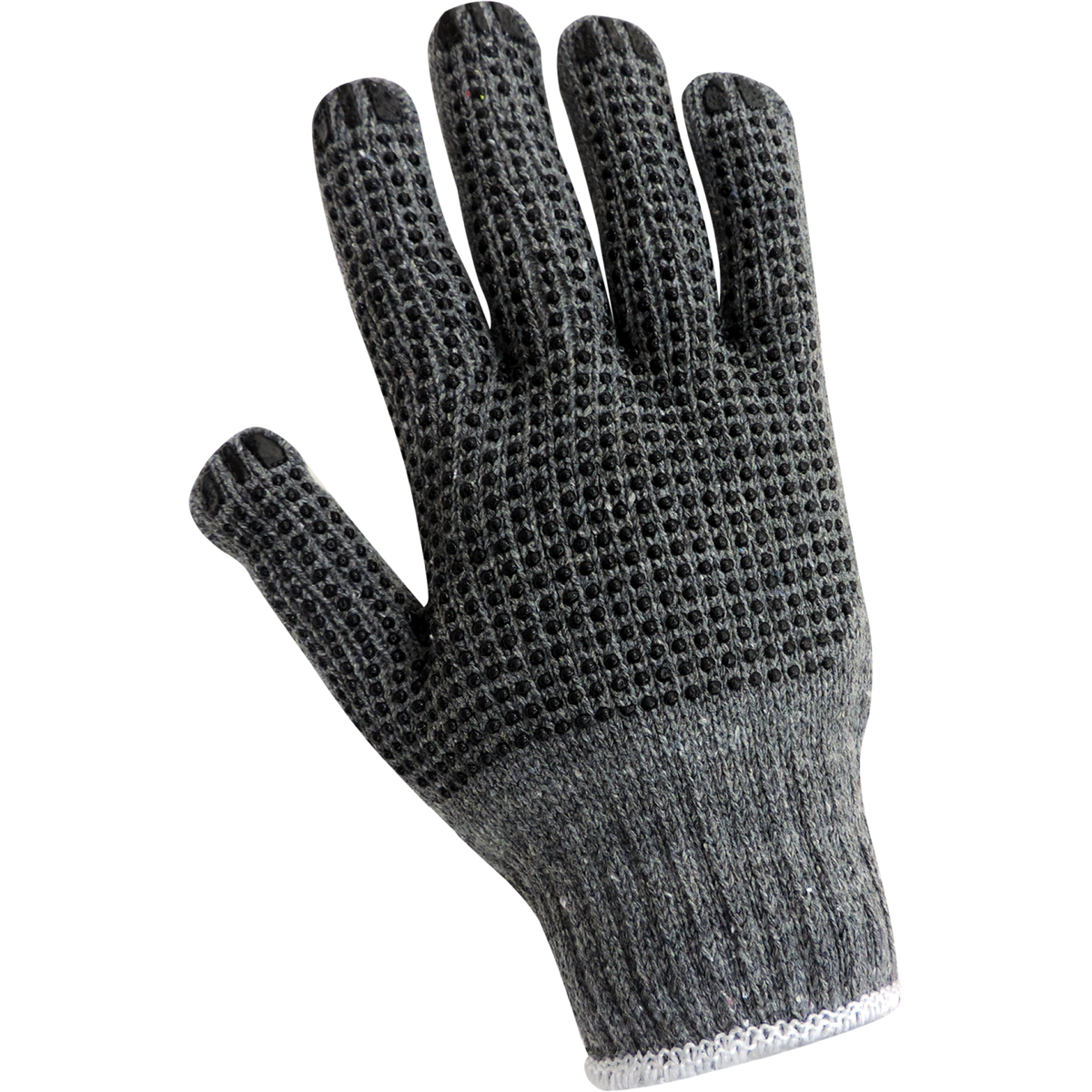 S65D2 Gray Two-Side PVC Dotted String Knit Gloves - S65D2 original manufacturer L view; Case of 300 pairs