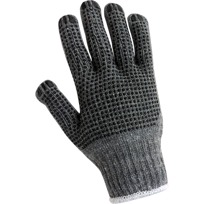 S65D2 Gray Two-Side PVC Dotted String Knit Gloves - S65D2 original manufacturer L view; Case of 300 pairs