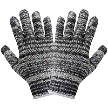S92K Gray/Black 7-Gauge String Knit Gloves - S92K original manufacturer LR view; Case of 300 pairs