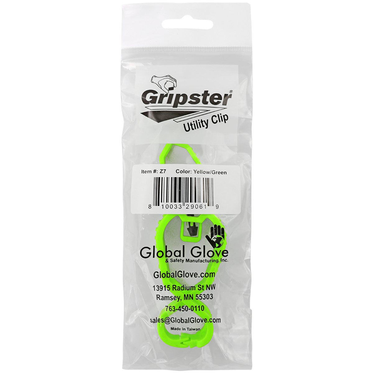 Global Glove Z7 - individual SKU-labeled retail packaging