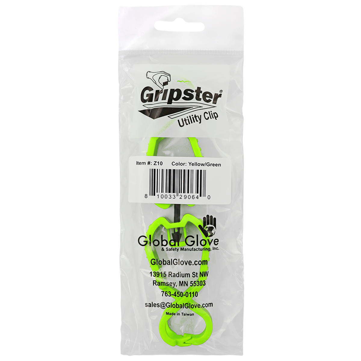 Global Glove Z10 - individual SKU-labeled retail packaging