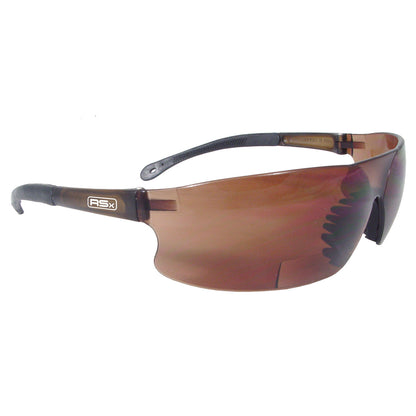 Radians RS-MAG - Rad-Sequel RSx™ Magnifier Safety Eyewear - Clear Frame - Clear Lens - 1.0 Diopter - Coffee / Coffee