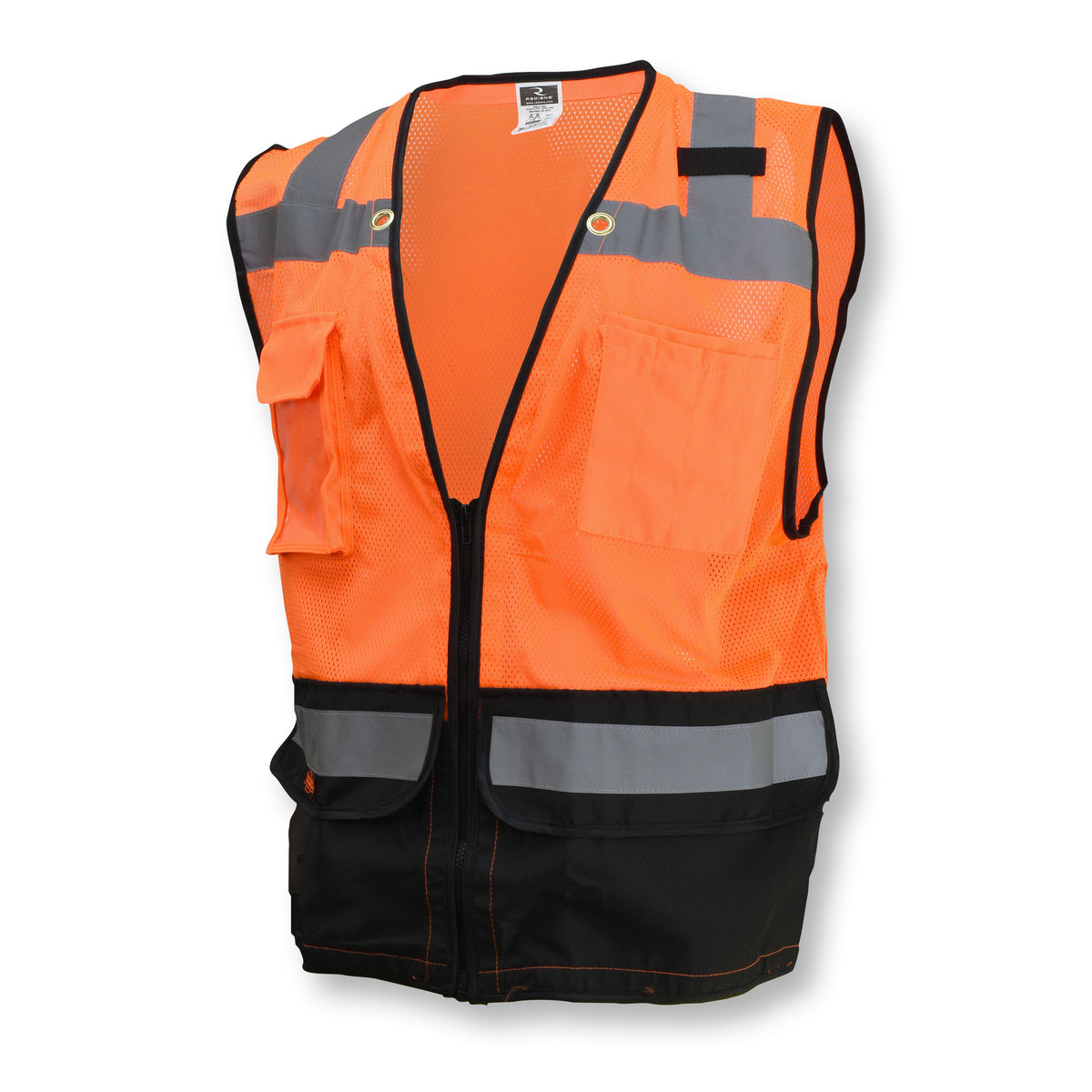 Radians SV59B-2 - SV59B Type R Class 2 Heavy Duty Surveyor Safety Vest with Zipper - Hi Viz Green - Hi-Vis Orange / Black
