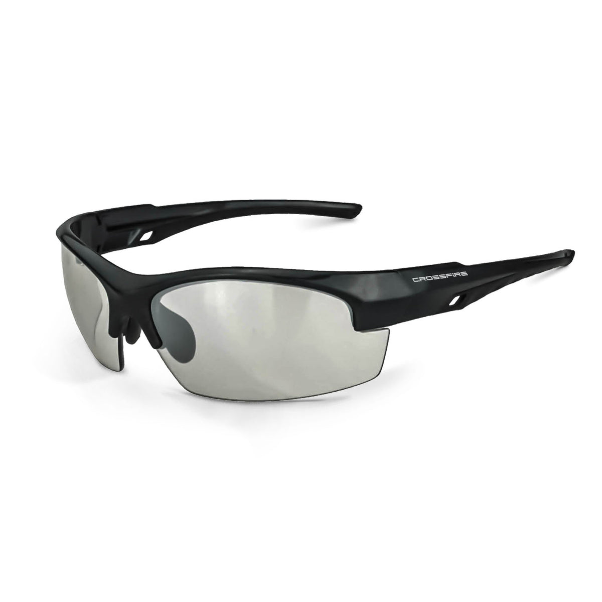 Crossfire CRUCIBLE - Premium Safety Eyewear - Crystal Brown Frame - HD Brown Lens - Shiny Black / I/O