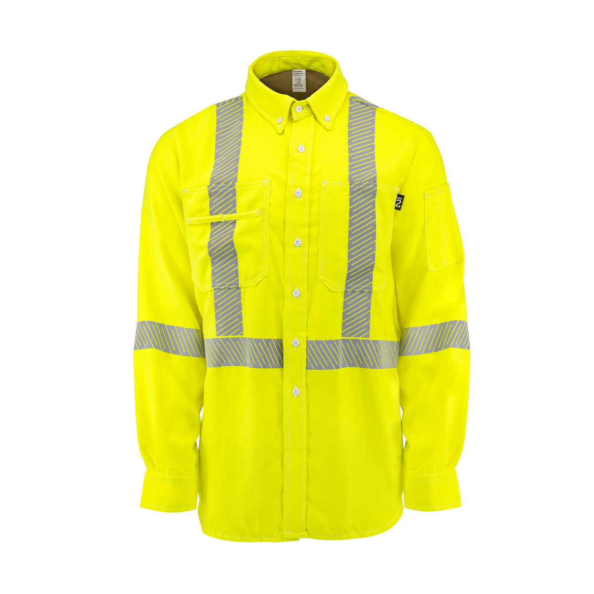 Neese VDH5VSH3 - 5.7 oz Vented Type R Class 3 Segmented Tape DH Air Workshirt - Fluorescent Yellow - additional view