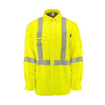 Neese VDH5VSH3 - 5.7 oz Vented Type R Class 3 Segmented Tape DH Air Workshirt - Fluorescent Yellow - additional view