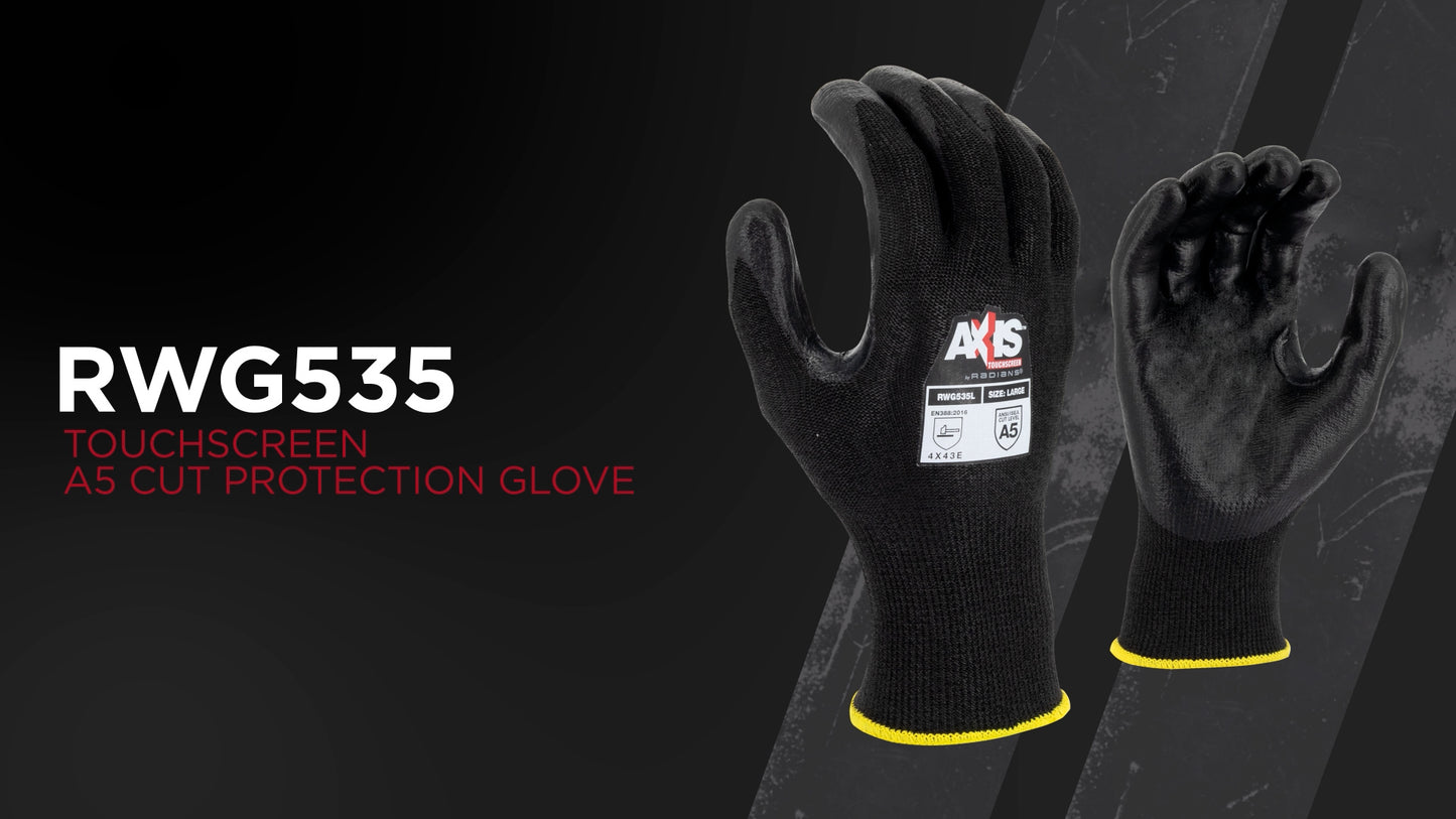 Radians RWG535 HPPE Cut Level A5 Touchscreen Reinforced Thumb Crotch Work Glove