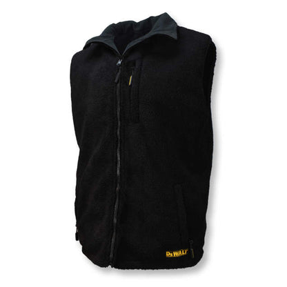 DEWALT Men's Heated Reversible Fleece Vest Kitted Black