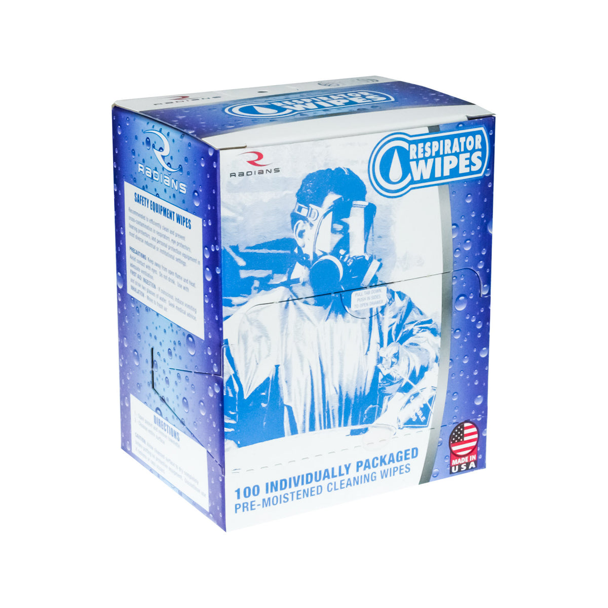 Radians RW-100 - Respirator Wipes with 70% Isopropyl Alcohol - 100 Count -