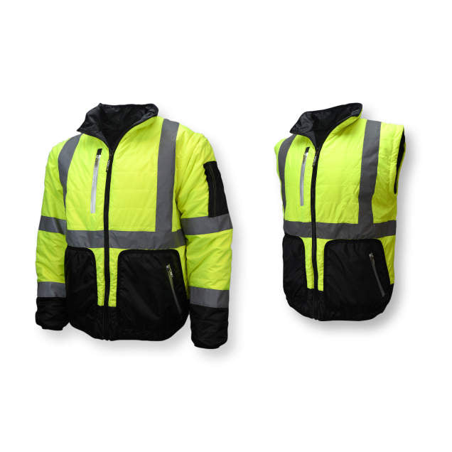 Radians SJ510 Quilted Reversible Jacket with Zip-Off Sleeves