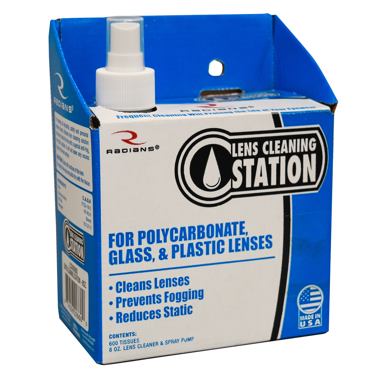 Radians LCS - Lens Cleaning Station - Small - 8 oz Solution and 600 Wipes -